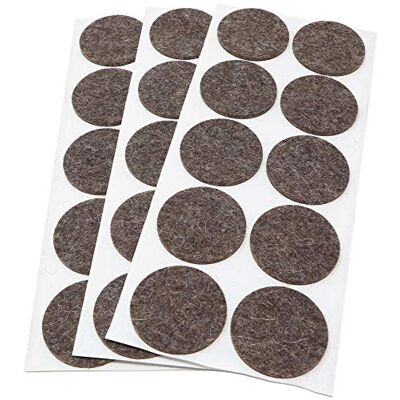 Adsamm ® / 30 x feltrini autoadesivi in lana/marrone/Ø 45 mm/tondi/piedini per mobili in feltro naturale extra soft da 3 mm di spessore/pad protettivi per arredi ® Quality Adsamm ® / 30 x feltrini autoadesivi in lana/marrone/Ø 45 mm/tondi/piedini per mobili in feltro naturale extra soft da 3 mm di spessore/pad protettivi per arredi ® Quality