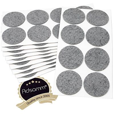 Adsamm ® / 80 x feltrini autoadesivi/Grigio/ø 60 mm/Rotondo/piedini per mobili in feltro da 3.5 mm di spessore/pad protettivi per arredi Adsamm ® / 80 x feltrini autoadesivi/Grigio/ø 60 mm/Rotondo/piedini per mobili in feltro da 3.5 mm di spessore/pad protettivi per arredi