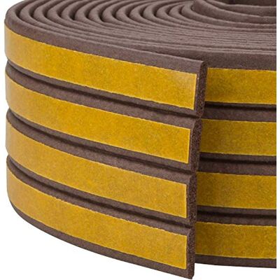 ASelected Nastro paraspifferi tipo I, 4 guarnizioni, per porte da 1 mm a 2 mm, autoadesivo, in schiuma EPDM, striscia di tenuta in gomma EPDM a prova di rumore, striscia sigillante per spifferi e ASelected Nastro paraspifferi tipo I, 4 guarnizioni, per porte da 1 mm a 2 mm, autoadesivo, in schiuma EPDM, striscia di tenuta in gomma EPDM a prova di rumore, striscia sigillante per spifferi e