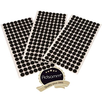 Adsamm ® / 384 x feltrini autoadesivi/Nero/ø 12 mm/Rotondo/piedini per mobili in feltro da 3.5 mm di spessore/pad protettivi per arredi Adsamm ® / 384 x feltrini autoadesivi/Nero/ø 12 mm/Rotondo/piedini per mobili in feltro da 3.5 mm di spessore/pad protettivi per arredi