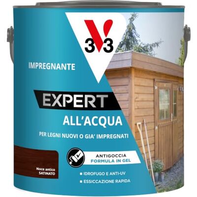 V33 Protettivo per Legno a Base d'Acqua - Noce Antico - 2,5L - Impregnante per Legno V33 Protettivo per Legno a Base d'Acqua - Noce Antico - 2,5L - Impregnante per Legno