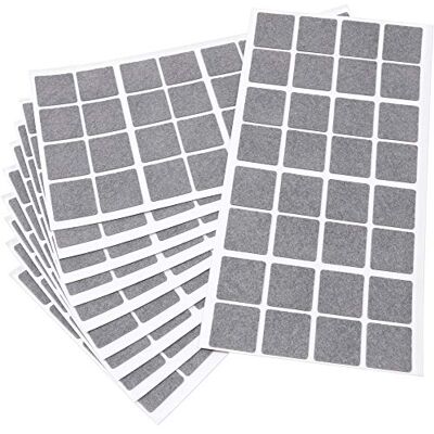 Adsamm ® / 320 x feltrini autoadesivi ultrasottili/Grigio / 25x25 mm/Quadrato/piedini per mobili in feltro extra fine da 1.5 mm di spessore/pad protettivi per arredi Adsamm ® / 320 x feltrini autoadesivi ultrasottili/Grigio / 25x25 mm/Quadrato/piedini per mobili in feltro extra fine da 1.5 mm di spessore/pad protettivi per arredi