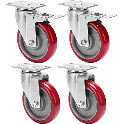 Generic Ruote con piastra Ruote per trasporto,Ruote pesanti,Rotelle universali con freni,Capacità di carico 500 kg,4 pezzi,Ruote in gomma poliuretanica,Rotazione a 360° (2 freni + 2 senza freni 125 mm) Generic Ruote con piastra Ruote per trasporto,Ruote pesanti,Rotelle universali con freni,Capacità di carico 500 kg,4 pezzi,Ruote in gomma poliuretanica,Rotazione a 360° (2 freni + 2 senza freni 125 mm)