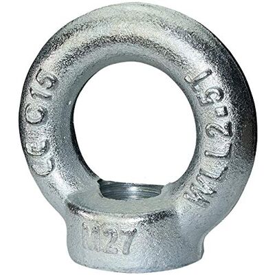 Aerzetix Dado anulare Anello di sollevamento/Occhiello M27 Acciaio zincato Filettatura femmina Occhiello per gru Fai da te Colore argento C45448 Aerzetix Dado anulare Anello di sollevamento/Occhiello M27 Acciaio zincato Filettatura femmina Occhiello per gru Fai da te Colore argento C45448