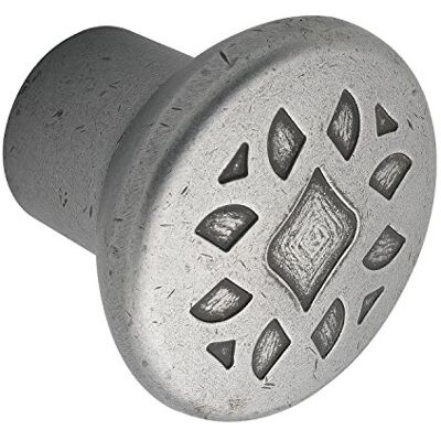 OBF Grimme Djerba Pomello per cassetto Ø 35 mm Rotondo appiattito Profondità 29 mm Pomello per Mobili ZN Argento Antico OBF Grimme Djerba Pomello per cassetto Ø 35 mm Rotondo appiattito Profondità 29 mm Pomello per Mobili ZN Argento Antico