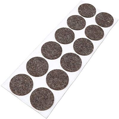 Adsamm ® / 12 x feltrini autoadesivi in lana / marrone / Ø 34 mm / tondi / piedini per mobili in feltro naturale extra soft da 3 mm di spessore / pad protettivi per arredi ® Quality Adsamm ® / 12 x feltrini autoadesivi in lana / marrone / Ø 34 mm / tondi / piedini per mobili in feltro naturale extra soft da 3 mm di spessore / pad protettivi per arredi ® Quality