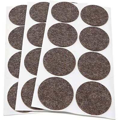 Adsamm ® / 24 x feltrini autoadesivi in lana / marrone / Ø 50 mm / tondi / piedini per mobili in feltro naturale extra soft da 3 mm di spessore / pad protettivi per arredi ® Quality Adsamm ® / 24 x feltrini autoadesivi in lana / marrone / Ø 50 mm / tondi / piedini per mobili in feltro naturale extra soft da 3 mm di spessore / pad protettivi per arredi ® Quality