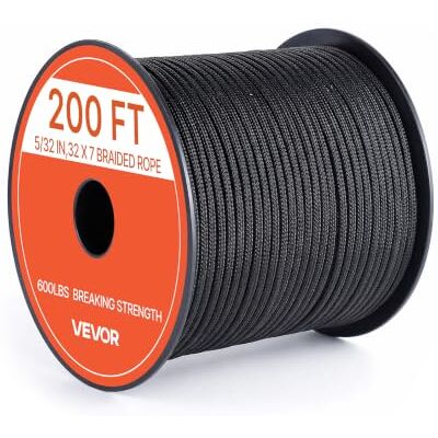 VEVOR Corda Paracord 4 mm x 60 m in Nylon, Corda da Paracadute 550 Tattica Paracord a 7 Fili, Resistenza alla Rottura 272 kg, Corda Tattica Multiuso per Campeggio, Sopravvivenza e Braccialetti, Nera VEVOR Corda Paracord 4 mm x 60 m in Nylon, Corda da Paracadute 550 Tattica Paracord a 7 Fili, Resistenza alla Rottura 272 kg, Corda Tattica Multiuso per Campeggio, Sopravvivenza e Braccialetti, Nera