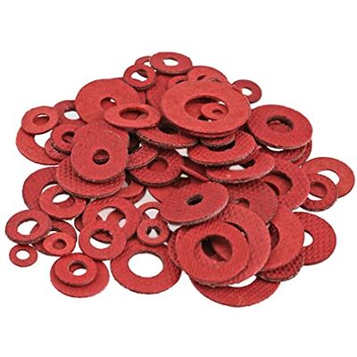 CONPHERON Rondella Piatta in Fibra di Acciaio Rossa Rondella Isolante M5*12 * 1mm, 500 pcs CONPHERON Rondella Piatta in Fibra di Acciaio Rossa Rondella Isolante M5*12 * 1mm, 500 pcs
