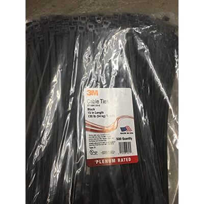 3M (TM) Fascetta stringicavo in nylon 6/6, 38,1 x 0,8 x 0,2 cm, colore: nero, confezione da 500 3M (TM) Fascetta stringicavo in nylon 6/6, 38,1 x 0,8 x 0,2 cm, colore: nero, confezione da 500