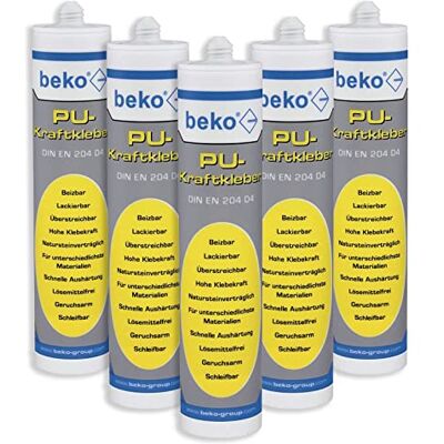 Beko Colla in poliuretano, 310 ml, beige, 5 pezzi Beko Colla in poliuretano, 310 ml, beige, 5 pezzi