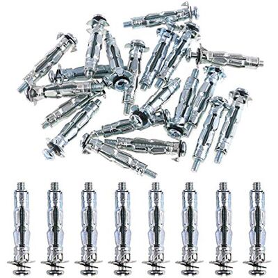 Glarks resistente acciaio zincato Molly Bolt Hollow Drive Wall Anchor viti assortimento kit, M4x32, 30 Glarks resistente acciaio zincato Molly Bolt Hollow Drive Wall Anchor viti assortimento kit, M4x32, 30