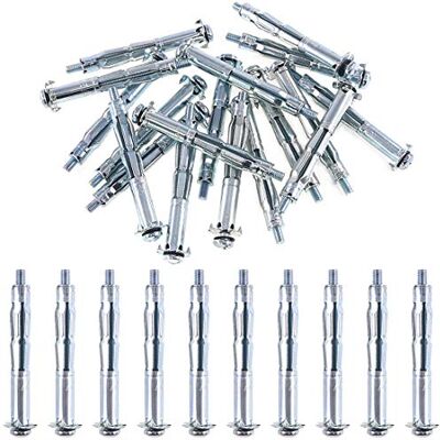 Glarks resistente acciaio zincato Molly Bolt Hollow Drive Wall Anchor viti assortimento kit, M5x65, 30 Glarks resistente acciaio zincato Molly Bolt Hollow Drive Wall Anchor viti assortimento kit, M5x65, 30