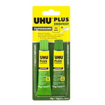 UHU 11525 Plus Adesivo Epossidico Bicomponente Trasparente 30 ml UHU 11525 Plus Adesivo Epossidico Bicomponente Trasparente 30 ml