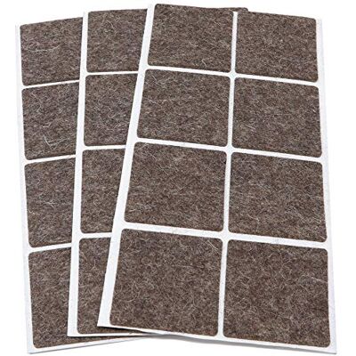 Adsamm ® / 24 x feltrini autoadesivi in lana / marrone / 50x50 mm / quadrati / piedini per mobili in feltro naturale extra soft da 3 mm di spessore / pad protettivi per arredi ® Quality Adsamm ® / 24 x feltrini autoadesivi in lana / marrone / 50x50 mm / quadrati / piedini per mobili in feltro naturale extra soft da 3 mm di spessore / pad protettivi per arredi ® Quality