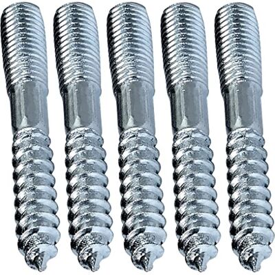 Aerzetix C44779 Set di 5 Vite a doppio filetto prigioniero punto vite metallo/legno con o senza tasselli Ø8x60mm acciaio zincato colore argento Aerzetix C44779 Set di 5 Vite a doppio filetto prigioniero punto vite metallo/legno con o senza tasselli Ø8x60mm acciaio zincato colore argento