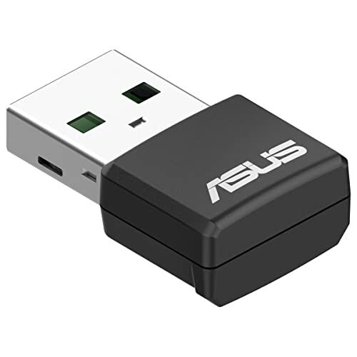 Asus USB-AX55 Nano Adattatore AX1800 Dual Band Wireless, WiFi 6 USB, WPA3, MU-Mimo, WiFi 6, MU-Mimo, OFDMA, WPA3 Compatibile con Standard 802.11 a/g/n/AC, più Piccolo al Mondo, Nero