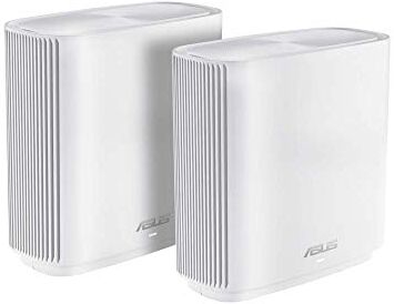 Asus Zenwifi CT8 Sistema Mesh AC3000 Tri-Band, Copertura Fino a 400 m²/4 + Camere, 3 Gbps Wi-Fi, Internet security e Controlli Parentali Inclusi a Vita, Porte Gigabit 4 x, 3 Ssid, 2 Pezzi, Bianco