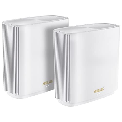 Asus ZenWiFi XT9 2 Pack, Sistema WiFi 6 Mesh con Mobile Tethering, alternativa ai Router 4G 5G, Tribanda AX7800, fino a 530 m2, WiFi a 7,8 Gbps, 3 SSID, sicurezza di rete, porta 2,5 G