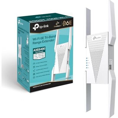 TP-Link RE815XE Ripetitore WiFi 6E AXE5400Mbps Tri-Band, 160MHz, Banda Dedicata a 6 GHz, Roaming Intelligente, EasyMesh, Amplificatore Mesh Extender, Ripetitore Per Casa, Access Point TP-Link RE815XE Ripetitore WiFi 6E AXE5400Mbps Tri-Band, 160MHz, Banda Dedicata a 6 GHz, Roaming Intelligente, EasyMesh, Amplificatore Mesh Extender, Ripetitore Per Casa, Access Point