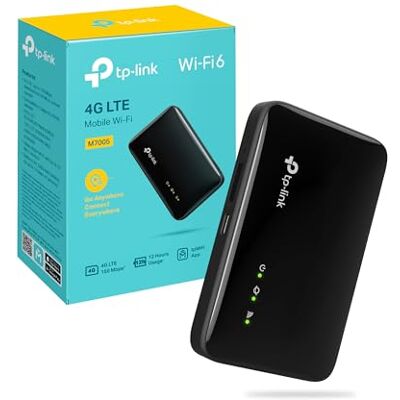 TP-Link M7005 Saponetta WiFi 6 AX300Mbps, Router WiFi con SIM, Router 4G LTE Cat4, Modem con SIM, Fino a 150 Mbps, Batteria 2400mAh, Fino a 12 Ore di Utilizzo TP-Link M7005 Saponetta WiFi 6 AX300Mbps, Router WiFi con SIM, Router 4G LTE Cat4, Modem con SIM, Fino a 150 Mbps, Batteria 2400mAh, Fino a 12 Ore di Utilizzo