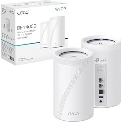 TP-Link WiFi 7 Deco BE68(2-pack) Mesh WiFi, BE14000Mbps Tri-Band, Canali 320 MHz, Porta Ethernet 10 Gbps, Alexa, Funziona con Qualsiasi ISP e Modem, MLO, 2 Pezzi TP-Link WiFi 7 Deco BE68(2-pack) Mesh WiFi, BE14000Mbps Tri-Band, Canali 320 MHz, Porta Ethernet 10 Gbps, Alexa, Funziona con Qualsiasi ISP e Modem, MLO, 2 Pezzi