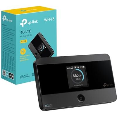 TP-Link M7352 AX300 Saponetta WiFi Portatile 4G LTE Cat4, Visualizzazione Sullo Schermo, Wi-Fi6, Modem Wifi, Router WiFi con Sim, Router, Modem 4g Sim, Batteria Ricaricabile, Facile da Usare, 2100mAh TP-Link M7352 AX300 Saponetta WiFi Portatile 4G LTE Cat4, Visualizzazione Sullo Schermo, Wi-Fi6, Modem Wifi, Router WiFi con Sim, Router, Modem 4g Sim, Batteria Ricaricabile, Facile da Usare, 2100mAh