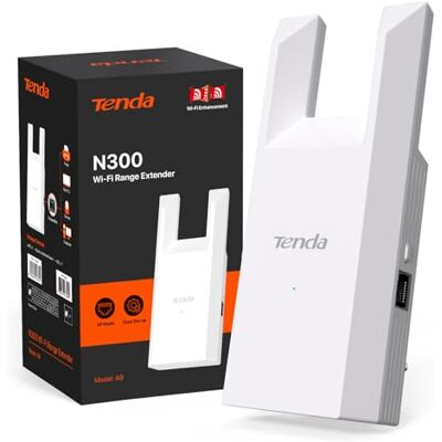 Tenda Ripetitore WiFi Extender e Access Point, Velocità Single Band 300Mbps, Porta Ethernet, Copertura fino a 120 m², Compatibile con i principali modem router Wi-Fi, Bianco(A9) Tenda Ripetitore WiFi Extender e Access Point, Velocità Single Band 300Mbps, Porta Ethernet, Copertura fino a 120 m², Compatibile con i principali modem router Wi-Fi, Bianco(A9)