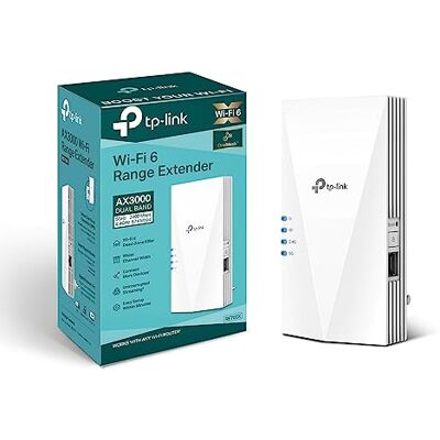 TP-Link RE700X Ripetitore WiFi 6 Dual-Band AX3000Mbps, WiFi Extender e Access Point, 1 Porta Gigabit, MU-MIMO, Beamforming, Amplificatore Segnale Wi-Fi, Onemesh TP-Link RE700X Ripetitore WiFi 6 Dual-Band AX3000Mbps, WiFi Extender e Access Point, 1 Porta Gigabit, MU-MIMO, Beamforming, Amplificatore Segnale Wi-Fi, Onemesh