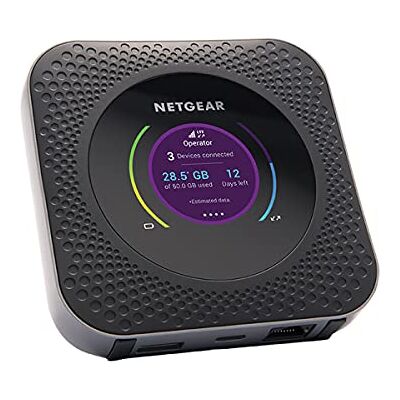 Netgear MR1100 Nighthawk M1 Router 4G Portatile con Porta Ethernet, Velocità di Download fino a 1 Gbps, fino a 20 Dispositivi Collegati Netgear MR1100 Nighthawk M1 Router 4G Portatile con Porta Ethernet, Velocità di Download fino a 1 Gbps, fino a 20 Dispositivi Collegati