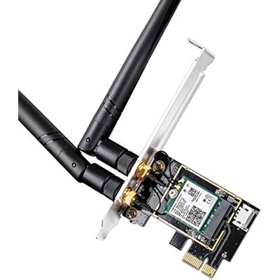 Cudy Adattatore PCI-E AX3000 Wi-Fi 6 Bluetooth 5.2, Intel AX200, WE3000 AX3000 Wi-Fi 6 dual-band, BT 5.2, Intel AX200, 2402 574 Mbps, OFDMA, MU-MIMO, PCI-E x1, 2 antenne, WPA3, Windows 10/11 Cudy Adattatore PCI-E AX3000 Wi-Fi 6 Bluetooth 5.2, Intel AX200, WE3000 AX3000 Wi-Fi 6 dual-band, BT 5.2, Intel AX200, 2402 574 Mbps, OFDMA, MU-MIMO, PCI-E x1, 2 antenne, WPA3, Windows 10/11