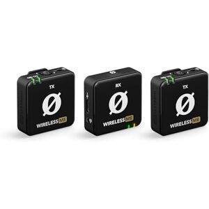RØDE Wireless ME Dual Set Sistema microfonico wireless compatto con tecnologia GainAssist e microfoni integrati per filmmaking, interviste e creazione di contenuti (Nero) RØDE Wireless ME Dual Set Sistema microfonico wireless compatto con tecnologia GainAssist e microfoni integrati per filmmaking, interviste e creazione di contenuti (Nero)