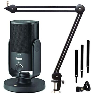 RØDE Rode NT-USB MINI Microfono a condensatore USB USB + braccio microfono Keepdrum MS138 RØDE Rode NT-USB MINI Microfono a condensatore USB USB + braccio microfono Keepdrum MS138