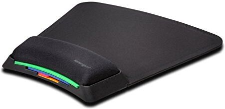 Kensington Mouse Pad con Poggiapolsi Regolabile, Sistema Ergonomico Smartfit, Tappetino Antiscivolo con Poggiapolsi per L'Uso Confortevole di Computer O Laptop con Mouse Laser E Ottici, Nero