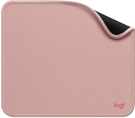 Logitech Mouse Pad Studio Series, per Computer con Base in Gomma Antiscivolo, Scorrimento Facile, Resistente agli Schizzi, Materiali Durevoli, Portatile, Design Moderno Rosa