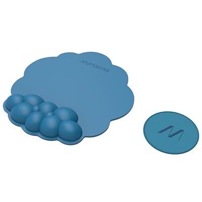 Muitomas , Set Tappetino per Mouse Ergonomico con Poggiapolsi e SottoTazza, Accessori da Scrivania, Colore Blu Ottanio Muitomas , Set Tappetino per Mouse Ergonomico con Poggiapolsi e SottoTazza, Accessori da Scrivania, Colore Blu Ottanio