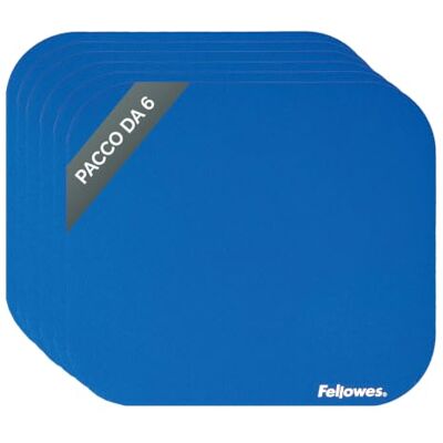 Fellowes Confezione da 6 tappetini mouse – Tappetino mouse blu – Base in gomma antiscivolo, confortevole e durevole – Mouse pad per scrivania, computer, laptop, ufficio e casa, 22,9 x 20,3 cm Fellowes Confezione da 6 tappetini mouse – Tappetino mouse blu – Base in gomma antiscivolo, confortevole e durevole – Mouse pad per scrivania, computer, laptop, ufficio e casa, 22,9 x 20,3 cm