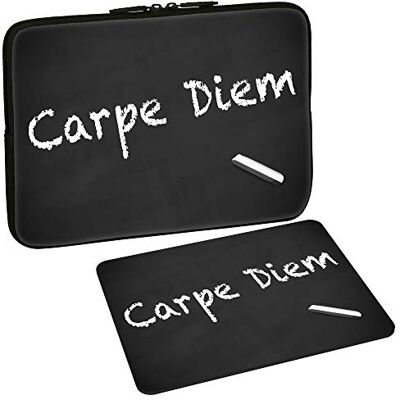 PEDEA Custodia per mouse e tappetino per mouse, motivo carpe diem PEDEA Custodia per mouse e tappetino per mouse, motivo carpe diem