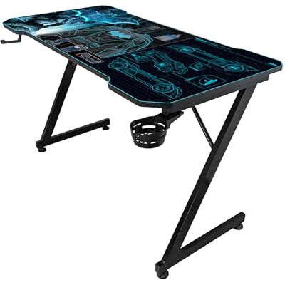 SUBSONIC Scrivania da gaming ergonomica con finitura in carbonio e tappetino per mouse XXL Batman per PC Gaming Licenza ufficiale Base e piano neri SUBSONIC Scrivania da gaming ergonomica con finitura in carbonio e tappetino per mouse XXL Batman per PC Gaming Licenza ufficiale Base e piano neri