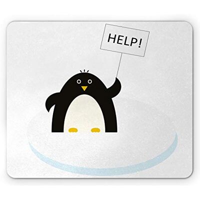 Ambesonne Tappetino per mouse con cartone animato, tema animali artici: pinguino su un blocco di ghiaccio che ha bisogno di aiuto illustrazione, rettangolare in gomma antiscivolo, misura standard, blu Ambesonne Tappetino per mouse con cartone animato, tema animali artici: pinguino su un blocco di ghiaccio che ha bisogno di aiuto illustrazione, rettangolare in gomma antiscivolo, misura standard, blu