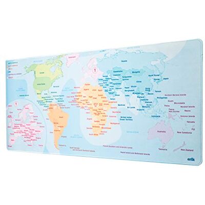 Grupo Erik : Tappetino Mouse Mappamondo Azzurro Tappetino mouse XXL, base antiscivolo, 100% waterproof e con rifiniture di qualità, 80 x 35 cm, Sottomano Scrivania Grupo Erik : Tappetino Mouse Mappamondo Azzurro Tappetino mouse XXL, base antiscivolo, 100% waterproof e con rifiniture di qualità, 80 x 35 cm, Sottomano Scrivania
