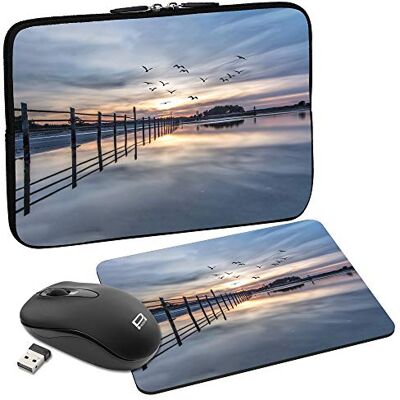 PEDEA Coastline Custodia per tablet da 10,1" (25,6 cm), con tappetino per mouse e mouse wireless PEDEA Coastline Custodia per tablet da 10,1" (25,6 cm), con tappetino per mouse e mouse wireless