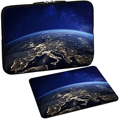 PEDEA , custodia per tablet da 10,1 pollici (25,6 cm) con tappetino per il mouse, Space Night PEDEA , custodia per tablet da 10,1 pollici (25,6 cm) con tappetino per il mouse, Space Night