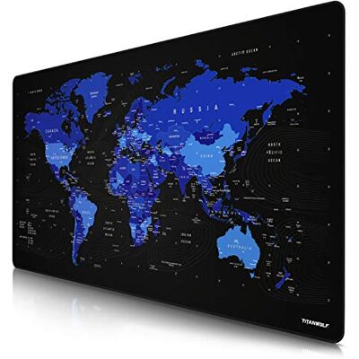 CSL-Computer CSL Tappetino per il mouse in titanio con mappa del mondo, misura XL, 1200 x 600 mm, misura grande, per migliorare precisione e velocità, XXL, per tastiera Logitech Mouse blu CSL-Computer CSL Tappetino per il mouse in titanio con mappa del mondo, misura XL, 1200 x 600 mm, misura grande, per migliorare precisione e velocità, XXL, per tastiera Logitech Mouse blu