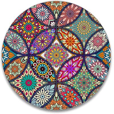 Yeuss Tappetino per mouse con disegno Mandala, rotondo, occhi dolci, base in gomma antiscivolo, per scrivania, da donna, piccolo, 200 mm, classico. Yeuss Tappetino per mouse con disegno Mandala, rotondo, occhi dolci, base in gomma antiscivolo, per scrivania, da donna, piccolo, 200 mm, classico.