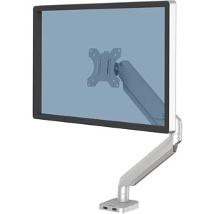 Fellowes 8056401 Braccio monitor singolo Platinum Series, con funzioni di oscillazione, inclinazione, rotazione, 2 porte USB, dimensioni massime monitor 30" (9 kg), colore argento Fellowes 8056401 Braccio monitor singolo Platinum Series, con funzioni di oscillazione, inclinazione, rotazione, 2 porte USB, dimensioni massime monitor 30" (9 kg), colore argento