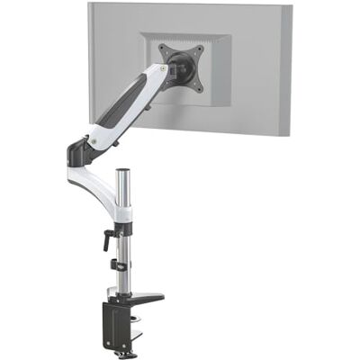 HJH Office Supporto per monitor 1 braccio 15-27 pollici VM-MG1 alluminio bianco nero braccio porta monitor con molla a gas, portata fino a 8 kg, 802010 HJH Office Supporto per monitor 1 braccio 15-27 pollici VM-MG1 alluminio bianco nero braccio porta monitor con molla a gas, portata fino a 8 kg, 802010