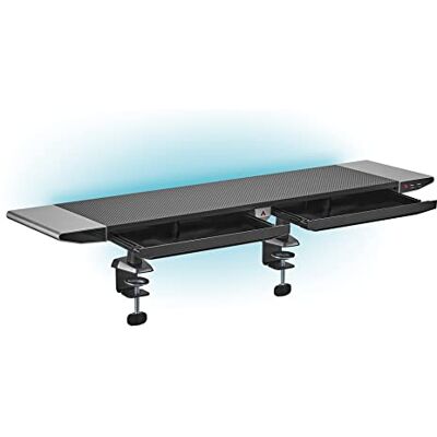 myWall my wall Supporto per monitor con illuminazione RGB , fissaggio a morsetto, altezza dello schermo, 2 cassetti, 2 porte USB, rialzo monitor, altezza dello schermo per scrivania myWall my wall Supporto per monitor con illuminazione RGB , fissaggio a morsetto, altezza dello schermo, 2 cassetti, 2 porte USB, rialzo monitor, altezza dello schermo per scrivania
