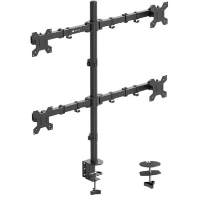 Techly 624438 Supporto da Scrivania per 4 Monitor 13-27" a Morsetto o Vite Passante Nero Techly 624438 Supporto da Scrivania per 4 Monitor 13-27" a Morsetto o Vite Passante Nero