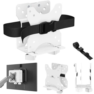 Maclean Supporto mini PC VESA MC-115W bianco acciaio compatibile 50x50 75x75 100x100 montaggio a parete o schermo profondità regolabile 17-70mm carico 5kg cinghia di sicurezza inclusa Maclean Supporto mini PC VESA MC-115W bianco acciaio compatibile 50x50 75x75 100x100 montaggio a parete o schermo profondità regolabile 17-70mm carico 5kg cinghia di sicurezza inclusa